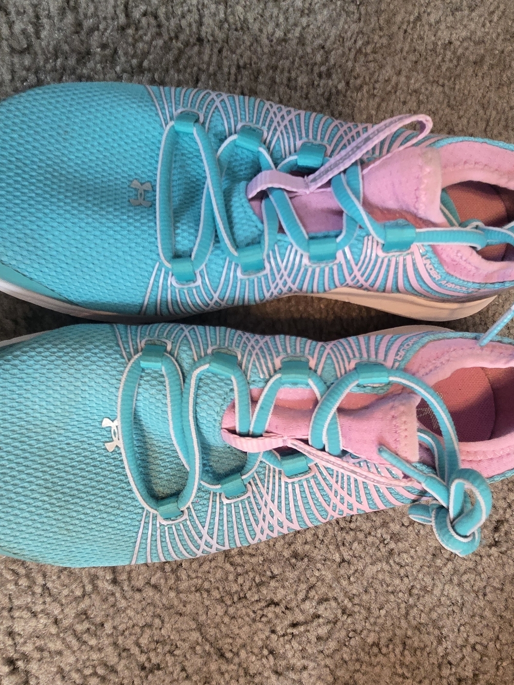 Under Armour Youth’s Teal and Pink Training Sneakers